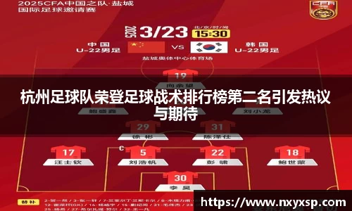 杭州足球队荣登足球战术排行榜第二名引发热议与期待