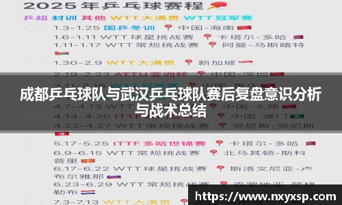 成都乒乓球队与武汉乒乓球队赛后复盘意识分析与战术总结